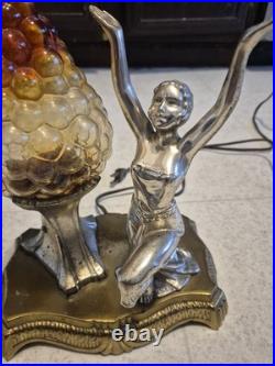 Vintage Art Deco Boudoir Table lamp Woman Dancer Winged Victory