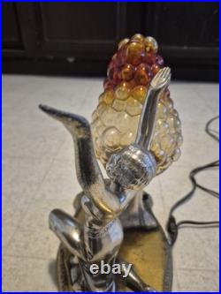 Vintage Art Deco Boudoir Table lamp Woman Dancer Winged Victory