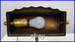 Vintage Art Deco Brass Bankers Desk Lamp Scalloped Shade