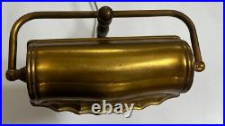 Vintage Art Deco Brass Bankers Desk Lamp Scalloped Shade