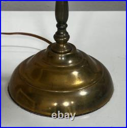 Vintage Art Deco Brass Bankers Desk Lamp Scalloped Shade