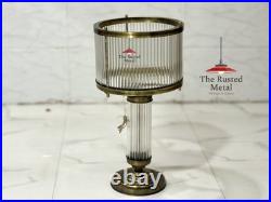 Vintage Art Deco Brass & Glass Rod Table Lamp Retro Desk Light Home Decor