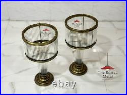 Vintage Art Deco Brass & Glass Rod Table Lamp Retro Desk Light Home Decor