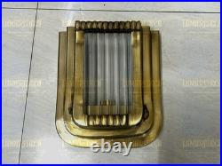 Vintage Art Deco Brass & Glass Rod Wall Ceiling Fixture Sconces Ship Light Lamp