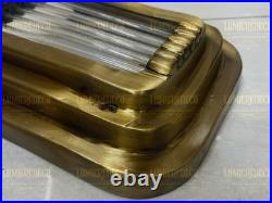 Vintage Art Deco Brass & Glass Rod Wall Ceiling Fixture Sconces Ship Light Lamp