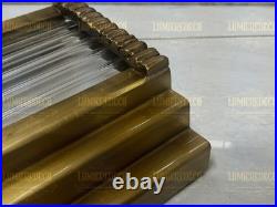 Vintage Art Deco Brass & Glass Rod Wall Ceiling Fixture Sconces Ship Light Lamp