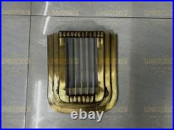 Vintage Art Deco Brass & Glass Rod Wall Ceiling Fixture Sconces Ship Light Lamp