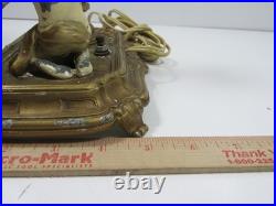 Vintage Art Deco Bronze Brass Tone Boy Painting Figure Figurine Lamp