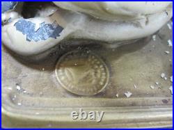 Vintage Art Deco Bronze Brass Tone Boy Painting Figure Figurine Lamp