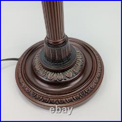 Vintage Art Deco Bronze Floral Frosted Glass 2 Lights Home Decor Lamp 20 Tall
