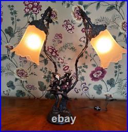 Vintage Art Deco Bronze Signed Emile Bruchon Nymph Lamp