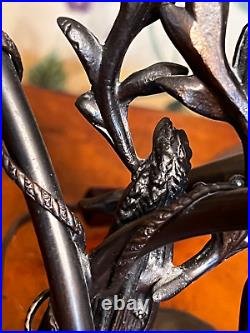 Vintage Art Deco Bronze Signed Emile Bruchon Nymph Lamp