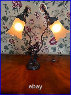 Vintage Art Deco Bronze Signed Emile Bruchon Nymph Lamp