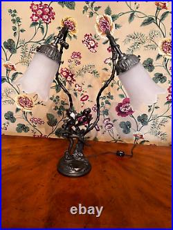 Vintage Art Deco Bronze Signed Emile Bruchon Nymph Lamp