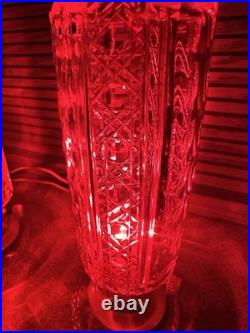 Vintage Art Deco Bullet Torpedo Skyscraper Glass Boudoir Table Lamps