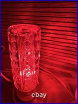 Vintage Art Deco Bullet Torpedo Skyscraper Glass Boudoir Table Lamps