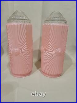 Vintage Art Deco Bullet Torpedo Skyscraper Glass Boudoir Table Lamps 12 Work