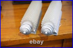 Vintage Art Deco Bullet Torpedo Skyscraper Glass Wall Sconce Lamps Antique Set