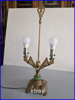 Vintage Art Deco Candlelabra Table Lamp Works Marked 25 On Base EUC