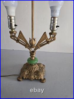 Vintage Art Deco Candlelabra Table Lamp Works Marked 25 On Base EUC