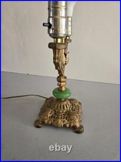 Vintage Art Deco Candlelabra Table Lamp Works Marked 25 On Base EUC
