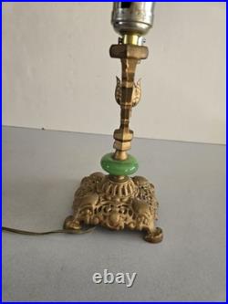 Vintage Art Deco Candlelabra Table Lamp Works Marked 25 On Base EUC