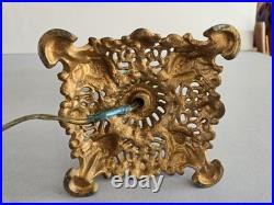 Vintage Art Deco Candlelabra Table Lamp Works Marked 25 On Base EUC