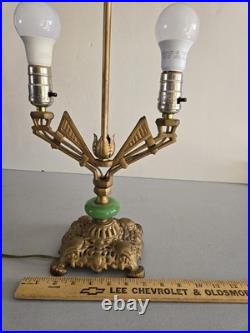 Vintage Art Deco Candlelabra Table Lamp Works Marked 25 On Base EUC