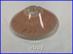 Vintage Art Deco Ceiling Light Fixture Cover Lamp Shade Pink Glass 12