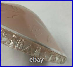 Vintage Art Deco Ceiling Light Fixture Cover Lamp Shade Pink Glass 12