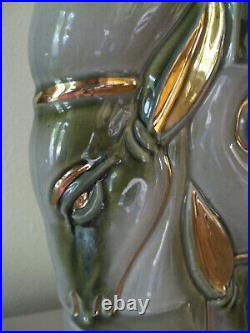 Vintage Art Deco Ceramic Table Lamp Gazelle/Antelope Heads