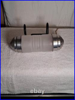 Vintage Art Deco Chrome & Glass Hanging Lamp, All Original