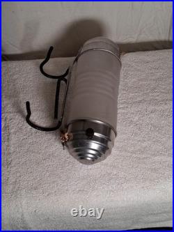 Vintage Art Deco Chrome & Glass Hanging Lamp, All Original