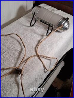 Vintage Art Deco Chrome & Glass Hanging Lamp, All Original