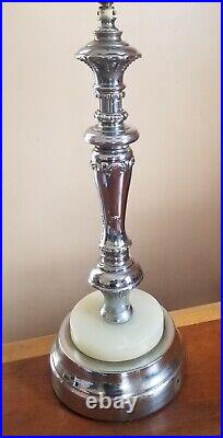 Vintage Art Deco Chrome Table Lamp General Electric 1930s 40s Hollywood Regency