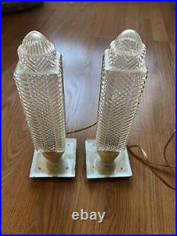 Vintage Art Deco Clear Glass Bullet Lamps