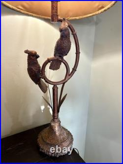 Vintage Art Deco Cockatoo Lamp, likely from the mid-20th century