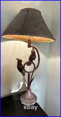 Vintage Art Deco Cockatoo Lamp, likely from the mid-20th century