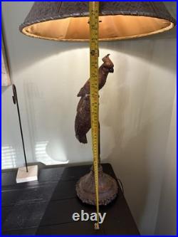 Vintage Art Deco Cockatoo Lamp, likely from the mid-20th century