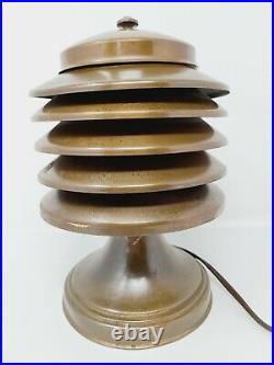 Vintage Art Deco Coulter Machine Age Copper Table Lamp Original