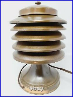 Vintage Art Deco Coulter Machine Age Copper Table Lamp Original
