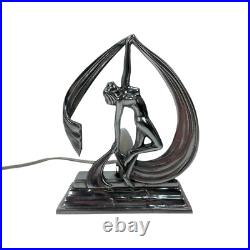 Vintage Art Deco Dancing Nude Naked Lady Table Desk Lamp Tested Working