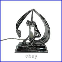 Vintage Art Deco Dancing Nude Naked Lady Table Desk Lamp Tested Working