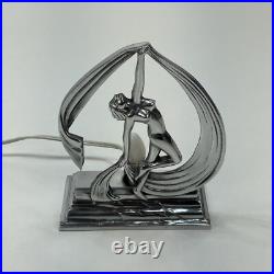 Vintage Art Deco Dancing Nude Naked Lady Table Desk Lamp Tested Working