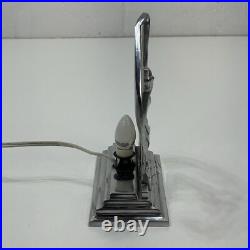Vintage Art Deco Dancing Nude Naked Lady Table Desk Lamp Tested Working