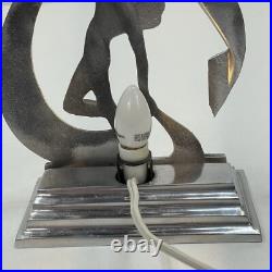 Vintage Art Deco Dancing Nude Naked Lady Table Desk Lamp Tested Working
