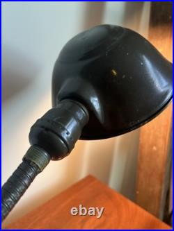 Vintage Art Deco Eagle Gooseneck Desk Lamp Cast Steel Base 1940s