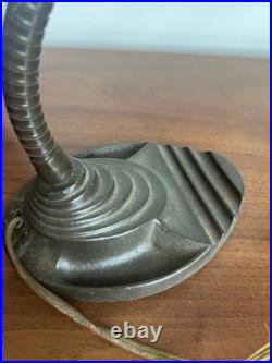 Vintage Art Deco Eagle Gooseneck Desk Lamp Cast Steel Base 1940s