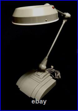 Vintage Art Deco FLEXO Art Specialty Co Magnifying Desk Drafting Table Lamp Gray