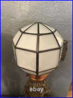 Vintage Art Deco Figural Woman Lamp End Of Day Shade Rare Find